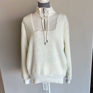 Sweaty Betty White Turtleneck Sweater with Plush Texture